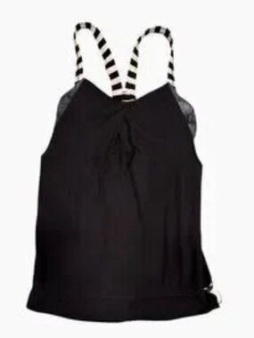 loses fit tank top with built in sports bra. Black and white size 4